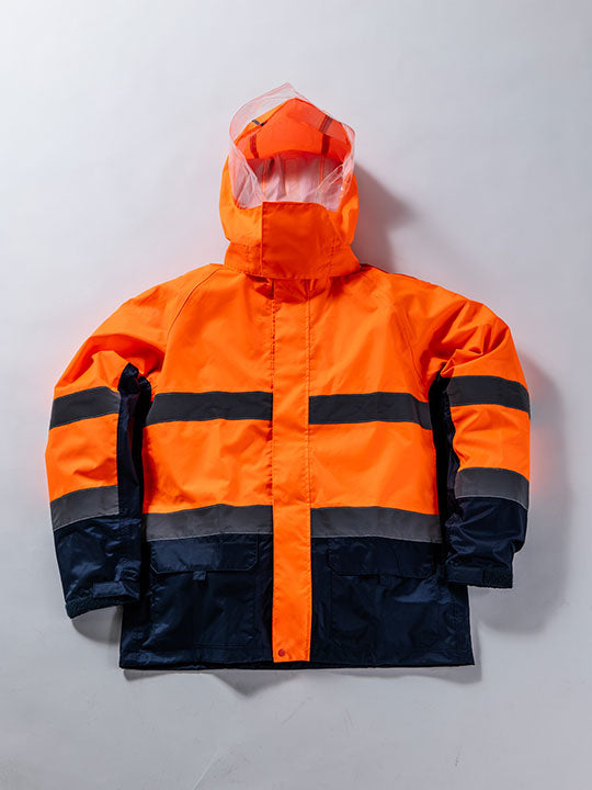 a防寒・保温・レインコート・携帯用・ 軽量・カッパ・大きいサイズ オレンジ 通販